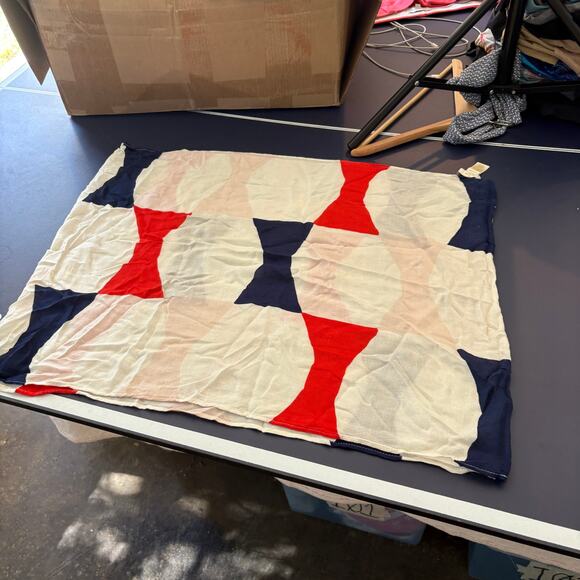 Kate Spade Infiniti Scarf Red Off White Blue - Picture 6 of 7